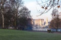 Birds in early winter morning in St James's park Royalty Free Stock Photo