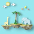 Birds, Elephant, Giraffe and Levitate Island