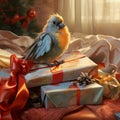 birds enjoy Christmas generated by AI tool