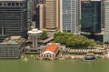 Birds eye on Clifford square and pier in Singapore Royalty Free Stock Photo