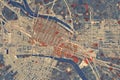 Birds Eye View Abstract Map of City extreme closeup. Generative AI Royalty Free Stock Photo