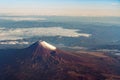 A birds eye view close-up the Mount Fuji ( Mt. Fuji ) and blue sky Royalty Free Stock Photo