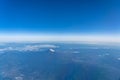 A birds eye view close-up the Mount Fuji ( Mt. Fuji ) and blue sky Royalty Free Stock Photo