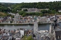 Birds eye view, Dinant, city at Meuse river in Belgium