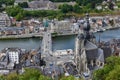 Birds eye view, Dinant, city at Meuse river in Belgium