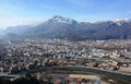 Birds Eye View of Grenoble, France Royalty Free Stock Photo