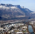 Birds Eye View of Grenoble, France Royalty Free Stock Photo