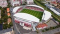 Birds eye view over the stadium in Arad, Romania Royalty Free Stock Photo