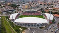 Birds eye view over the stadium in Arad, Romania Royalty Free Stock Photo
