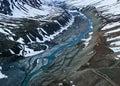 Birds-eye view of Pin valley National park, India during midwinters