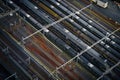 A birds-eye view of the train depot Royalty Free Stock Photo