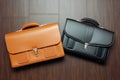 a birds eye view of two briefcases side-by-side