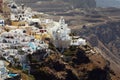 Birds' eye view of white buildings in Santorini, Greece Royalty Free Stock Photo