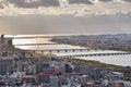 The birds eye view of Yodo River. Osaka. Japan