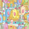 Birds families seamless pattern