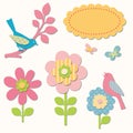 Birds and flowers Royalty Free Stock Photo