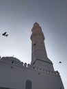 Birds fly over the Quba mosque Royalty Free Stock Photo