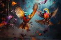 Birds flying out of cage background. Freedom concept Royalty Free Stock Photo