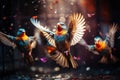 Birds flying out of cage background. Freedom concept Royalty Free Stock Photo