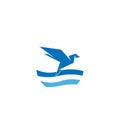 birds flying in the sea for icon logo travel Royalty Free Stock Photo