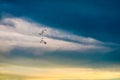 birds flying to home on colorful sky soft cloud Royalty Free Stock Photo