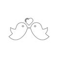 birds and heart icon. Element of Love for mobile concept and web apps icon. Outline, thin line icon for website design and Royalty Free Stock Photo