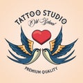 Birds and heart tattoo studio image artistic