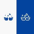 Birds, Lovebirds, Couple, Ducks Line and Glyph Solid icon Blue banner Line and Glyph Solid icon Blue banner