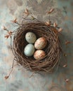 Birds Nest With Three Eggs Royalty Free Stock Photo