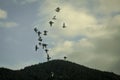 Birds over the mountain Royalty Free Stock Photo