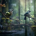 birds in rain generated by AI tool