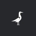 Minimalist Bird Icon: Elegant Nautical Detail On Dark Background