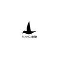 Black Soft Wings Bird Logo Icon Vector Illustration Royalty Free Stock Photo