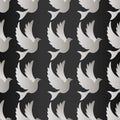 Birds silhouettes - flying seamless pattern. Dove with pattern vector Royalty Free Stock Photo