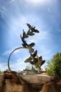 Birds taking flight sculpture