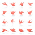 Birds. Vector logo template set. Royalty Free Stock Photo