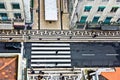 Birds view to a crosswalk in the old part of Lisbon, portugal