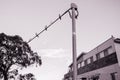 Birds on a wire against sky Royalty Free Stock Photo