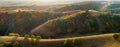 Birdseye view of colorful hills in autumn Royalty Free Stock Photo