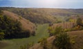 Birdseye view of colorful hills in autumn Royalty Free Stock Photo