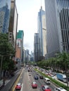 A Birdseye view of Gloucester Road running through Hong Kong on a typical overcast day