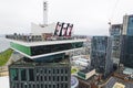 birdseye view of swings on the roof of the skyscraper Lookout in Amsterdam, Netherlands