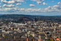 Birdview of Edinburgh city from Arthur`s seat Royalty Free Stock Photo
