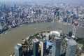 Birdview of shanghai city from top of shanghai tower Royalty Free Stock Photo