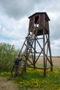 Birdwatchers at an observation tower in eastern Poland.