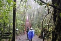 A Birdwatchers searches for birds at Monteverde Cloud Forest