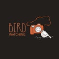 Bird watching. Birding and ornithology concept