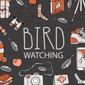 Bird watching. Birding and ornithology concept