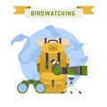 Birdwatching Tourism Concept Vector Illustration