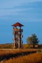 Birdwatching observation tower, Hortobagy National Park. Hungary